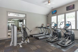 Fitness center with work out equipment