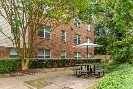 outdoor seating area